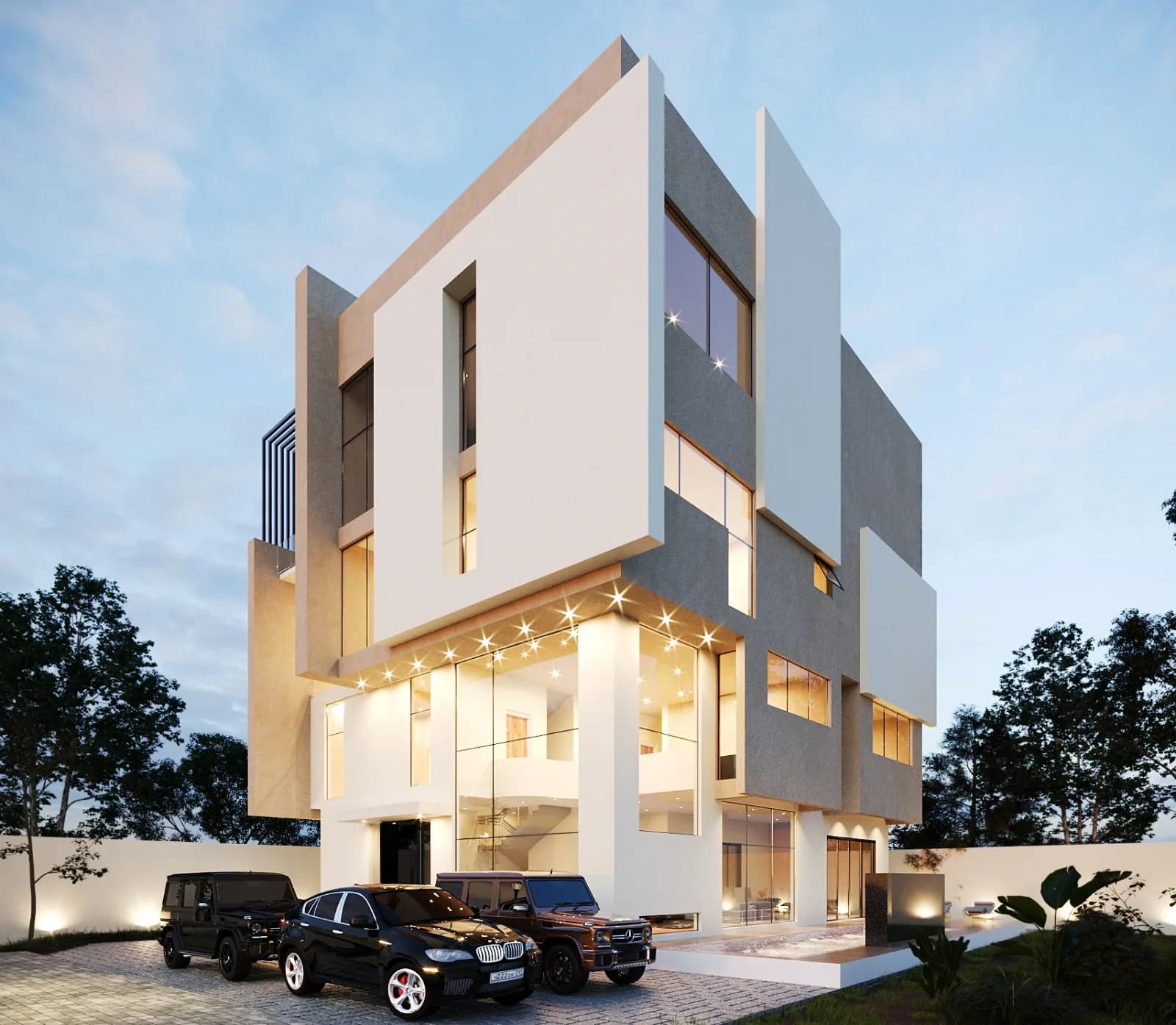 Exterior of Mitchell Villa, a six-bedroom detached duplex on Banana Island, Lagos