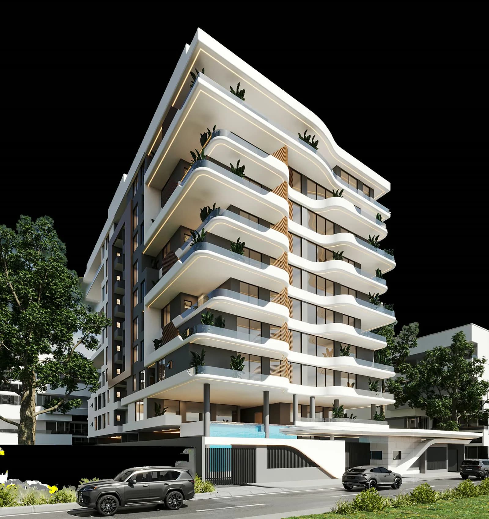 The Astoria, a curved balcony residential tower on Bank Road, Ikoyi, Lagos