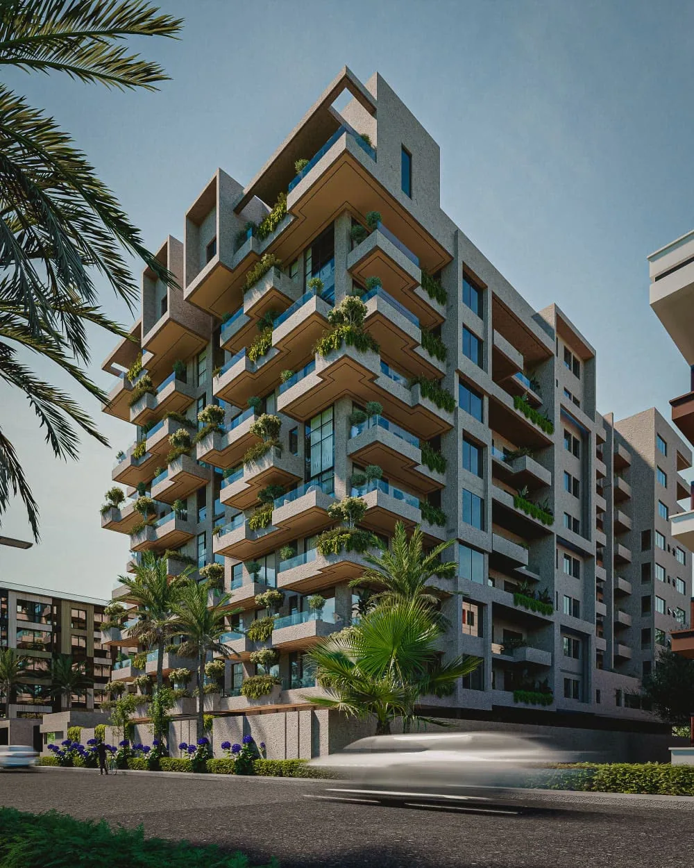 Number 8, a planted-balcony residential tower on Idowu Martins Street, Victoria Island, Lagos