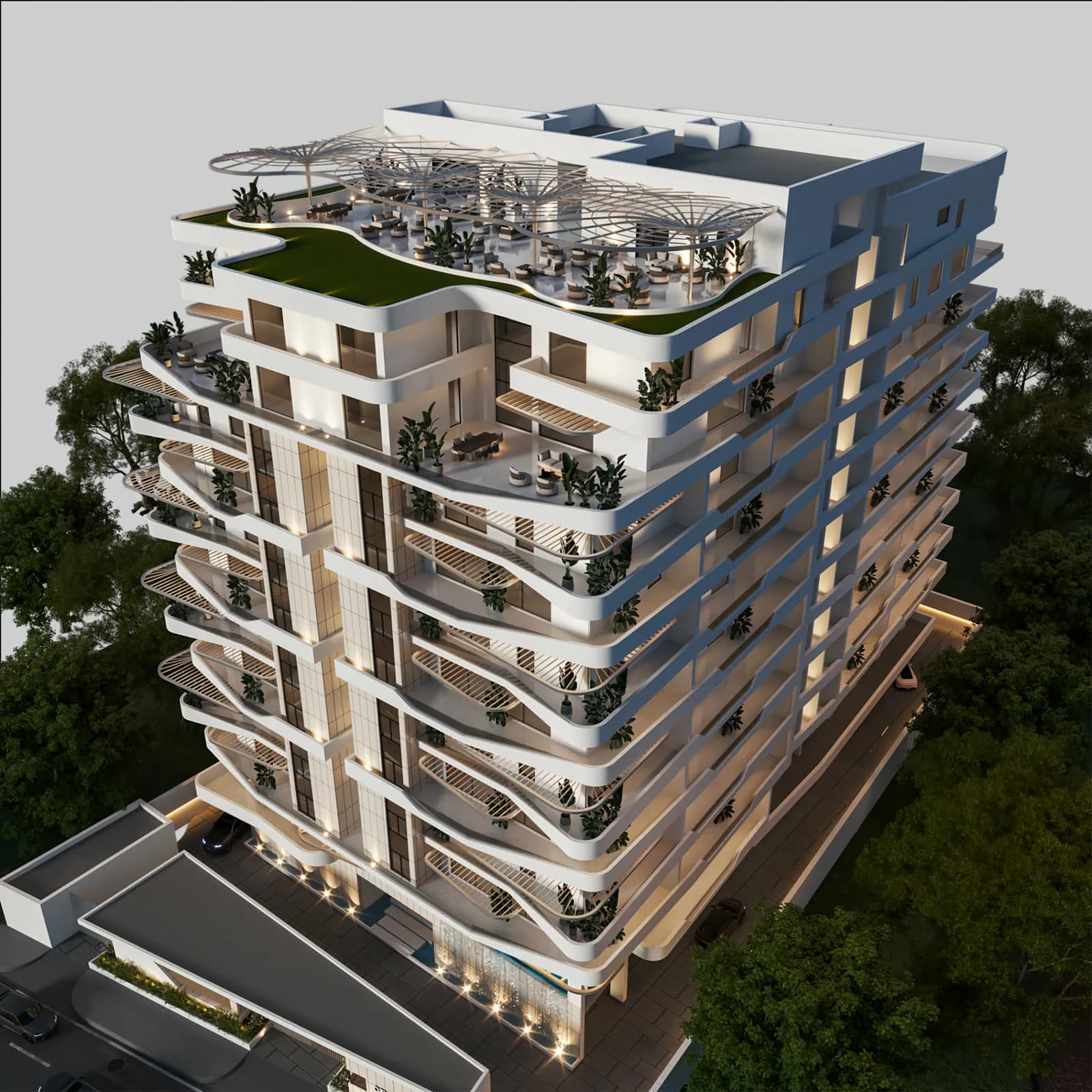 Ozumba Mbadiwe Tower, aerial view of the rooftop terrace